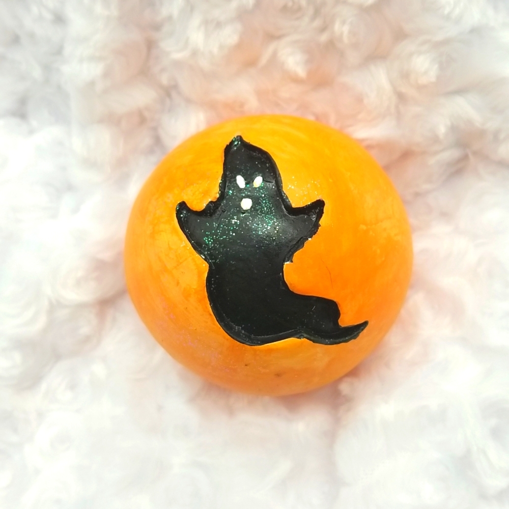 6 Vintage Halloween Decorative Orange & Black Orb Sphere Ball Bowl Filler - Picture 13 of 14